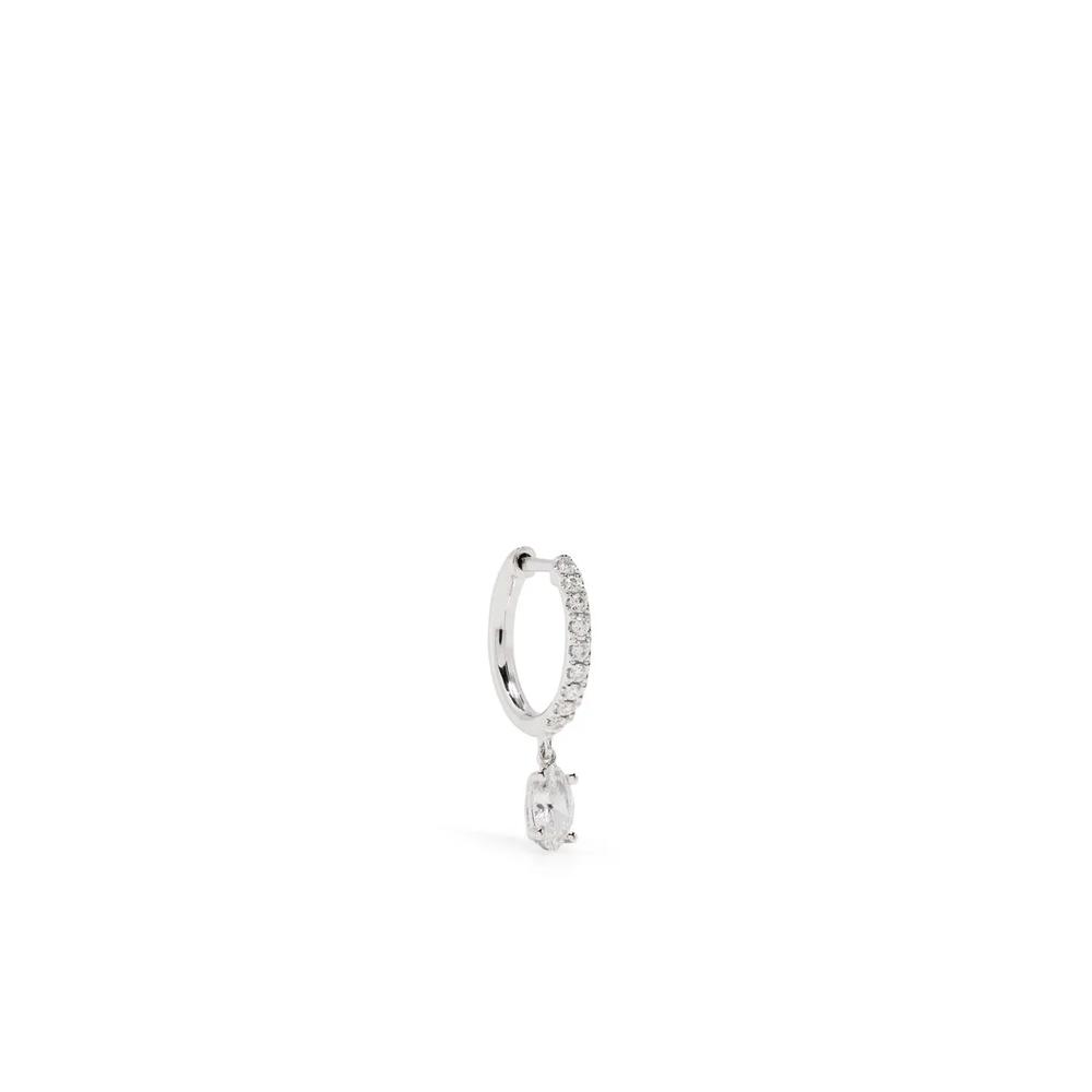 Серьга-кольцо из белого золота с бриллиантами 1