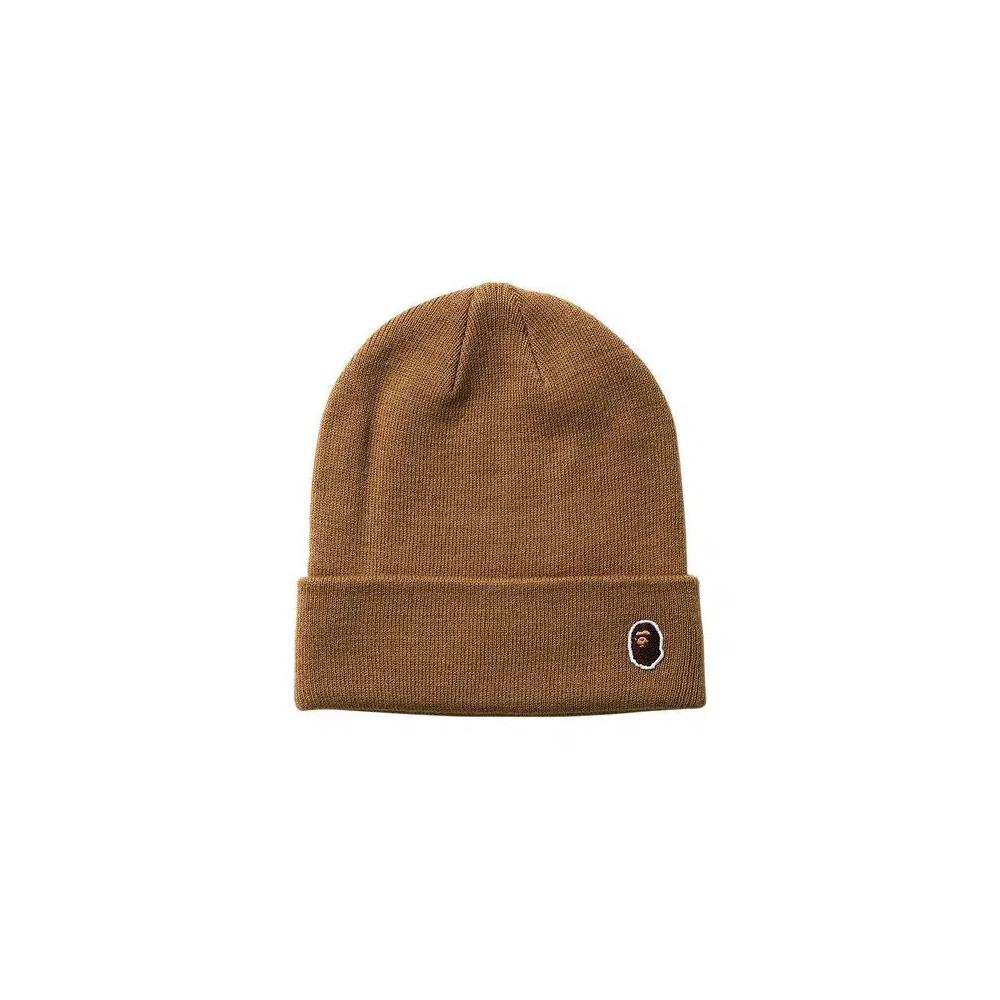Шапка BAPE Ape Head One Point Knit Cap 'Бежевый' 1