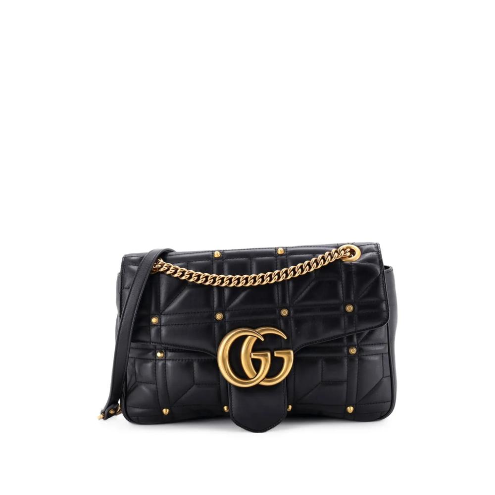 Сумка на плечо GG Marmont Flap Bag Studded Matelasse Leather среднего размера 1