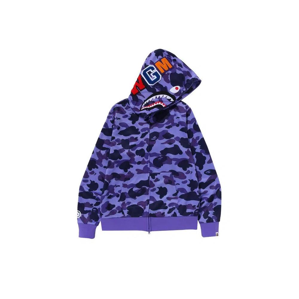Zip Ups BAPE 1st Camo Jersey Shark Full Zip Hoodie 'Фиолетовый' 1