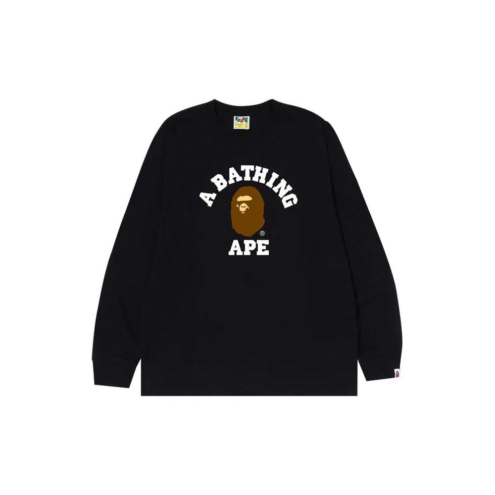 Футболки BAPE College Long-Sleeve Tee 'Черный' 1
