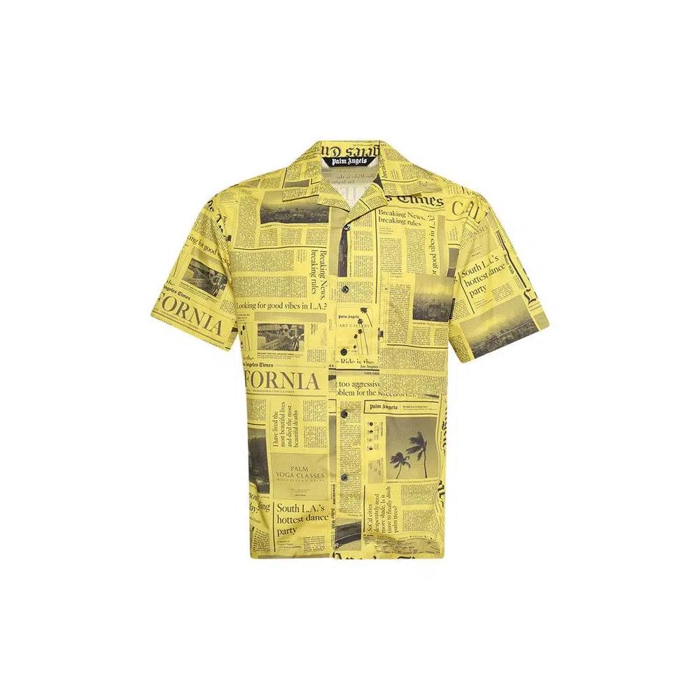 Рубашки и топы Palm Angels x La Times News Shirts 'Yellow / Black' 1