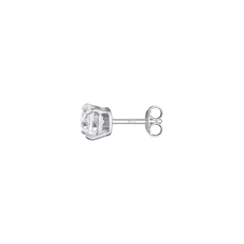 Мужская серебряная серьга-гвоздик с кристаллом Swarovski® 4