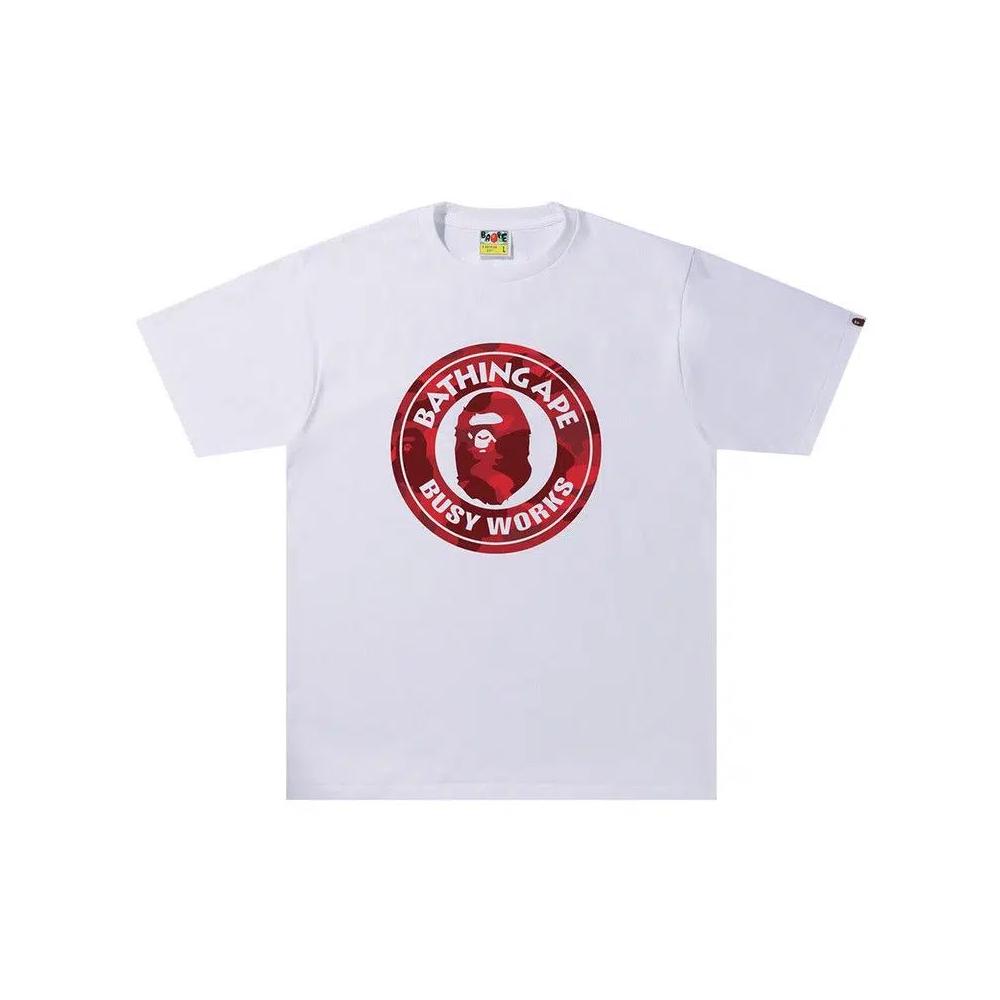 Футболки BAPE Color Camo A Busy Works Tee 'White/Red' 1
