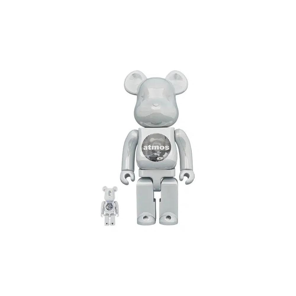 Фигурки BE@RBRICK x atmos 100% & 400% Set 'White Chrome' 1