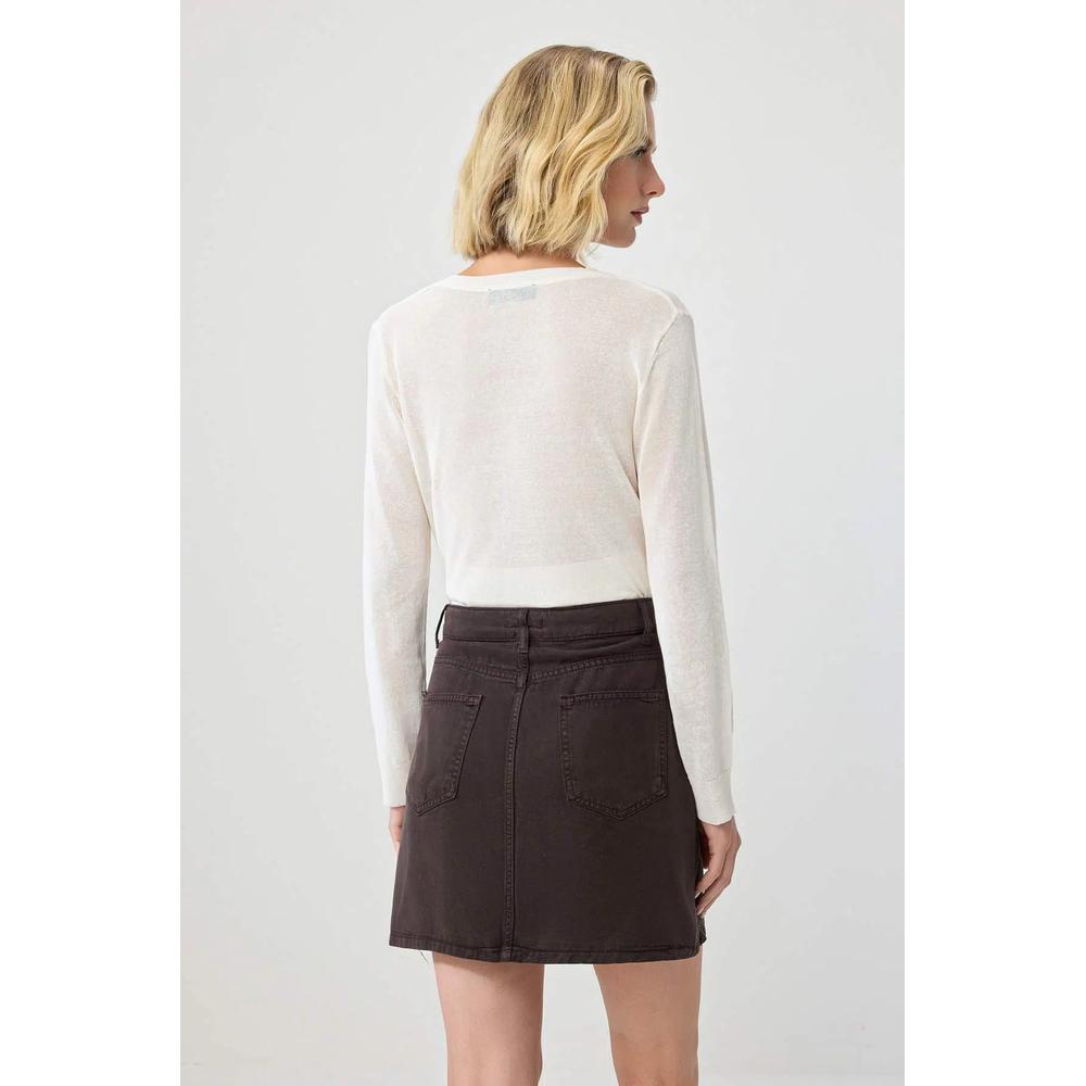 Коричневая мини-юбка из более устойчивого материала, 1% Tencel ™ 4
