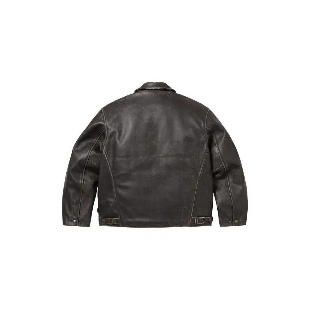 Кожаные куртки Supreme x Schott Leather Racer Jacket 'Черный' 2
