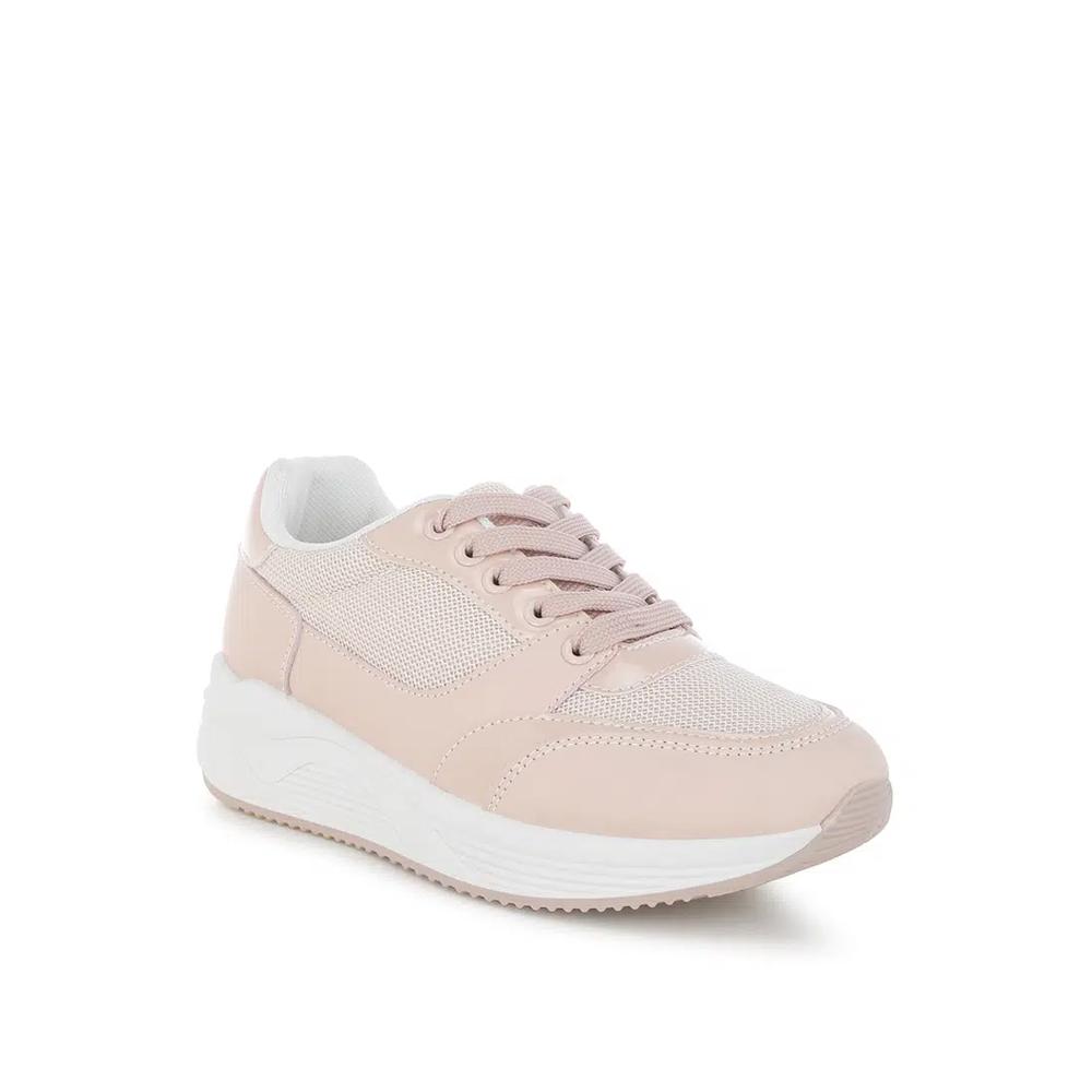 Chunky Mesh Lace Up Sneakers в розовом цвете 2