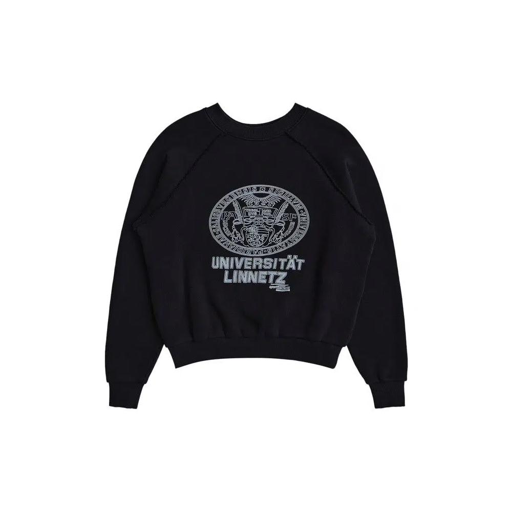 Свитшоты ERL University Raglan Sweatshirt Knit «Black» 1