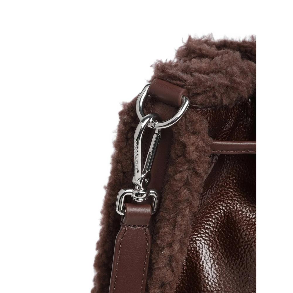 shearling-trim bucket bag 5