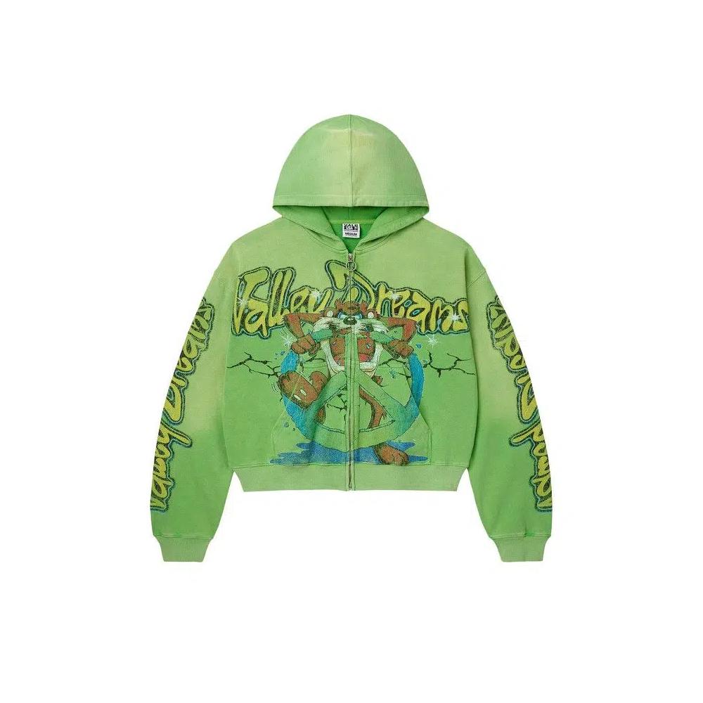 Толстовки на молнии Vale Forever Taz Zip Up Hoodie 'Лайм' 1