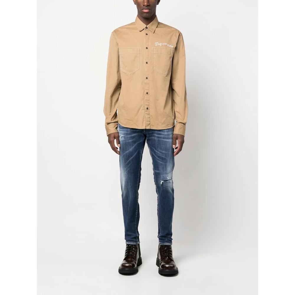 logo-embroidered button-up shirt 2