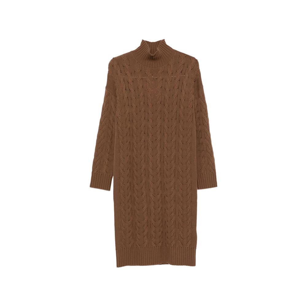 cable-knit roll-neck midi dress 1