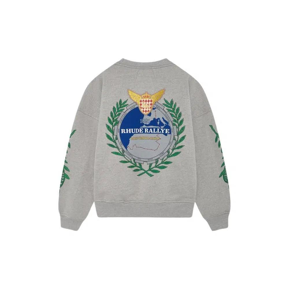 Свитера с круглым вырезом Rhude Tripoli Wreath Crewneck «Серый меланж/Зеленый/Синий» 2
