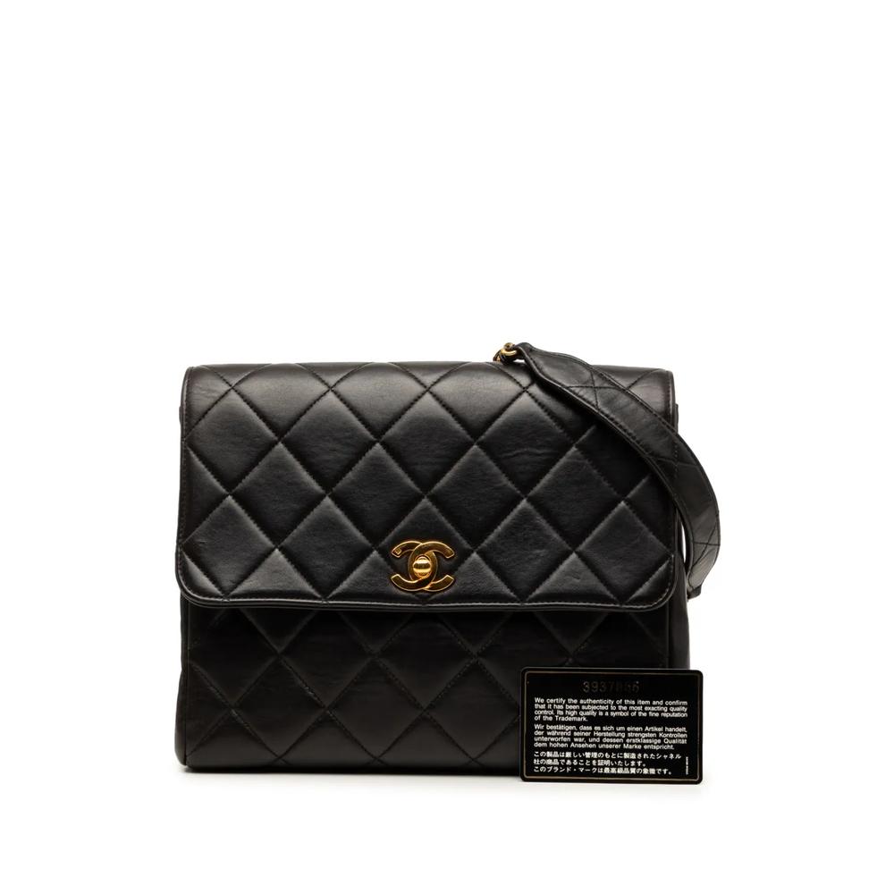 Маленькая сумка через плечо Square Quilted Lambskin Straight Single Flap (1994-1996 годы) 7