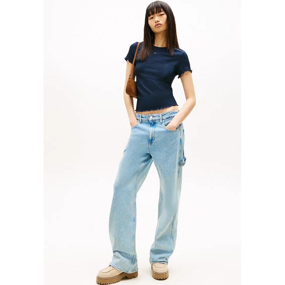 Топ с защипами из сейрсакера Slim - Tommy Jeans 4