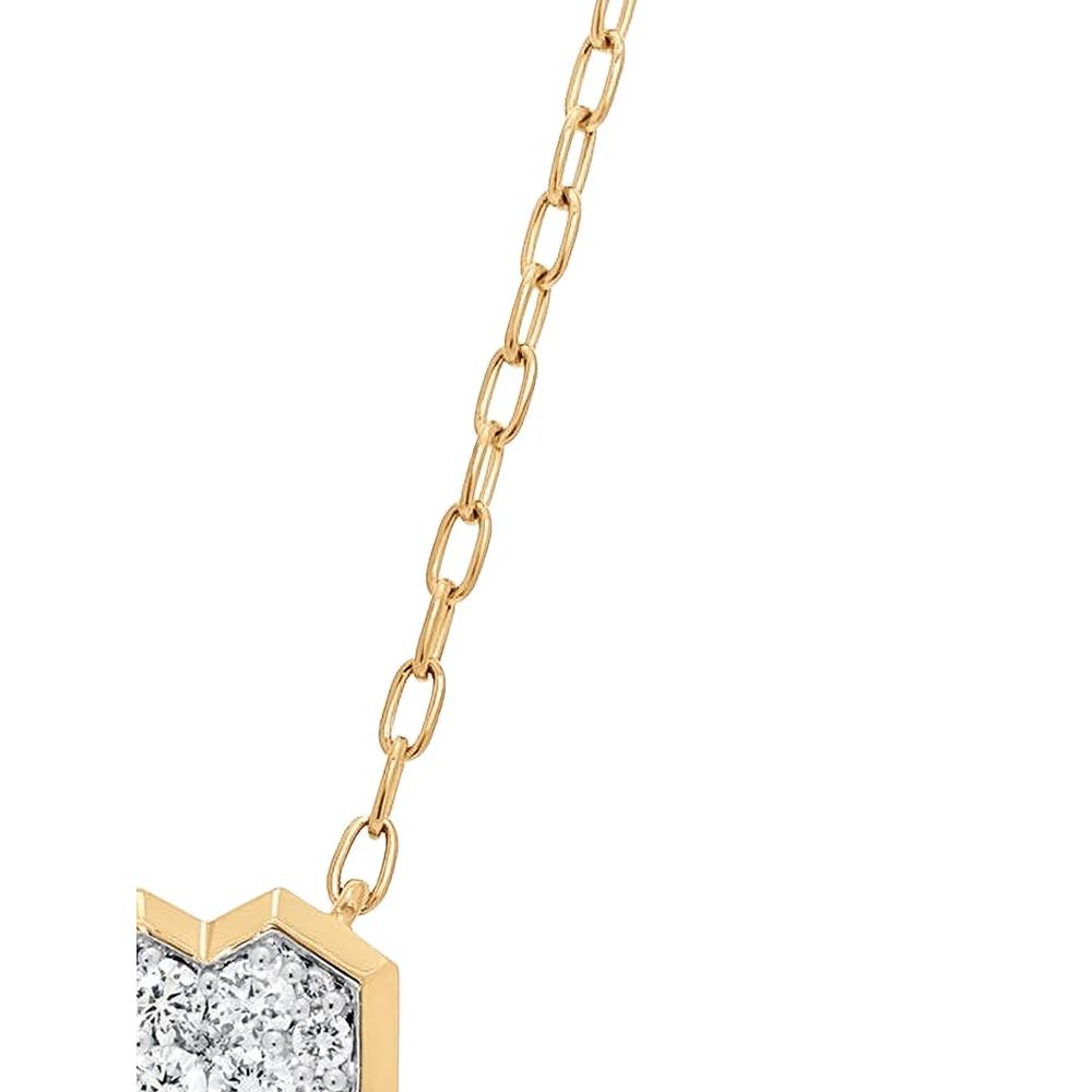 Колье Honey Comb Heart из желтого золота с бриллиантами 2