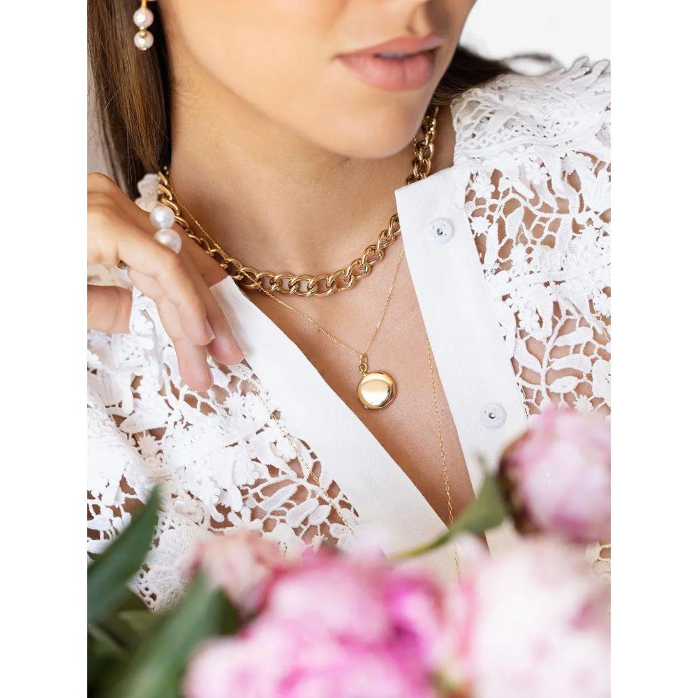 Колье Quinn Locket из желтого золота 2