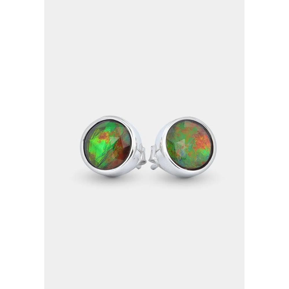 Diem Classic Круглые серьги-гвоздики с аммолитом 3