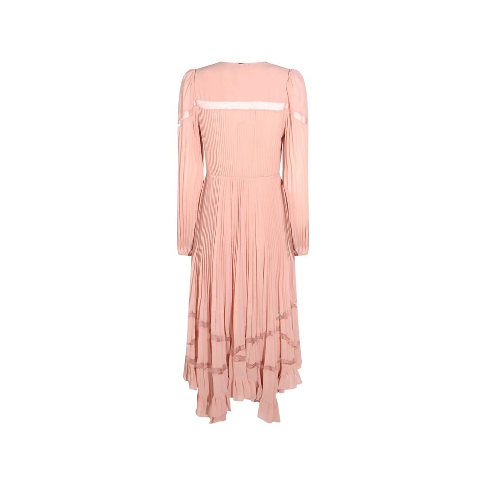 long pleated georgette dress 7