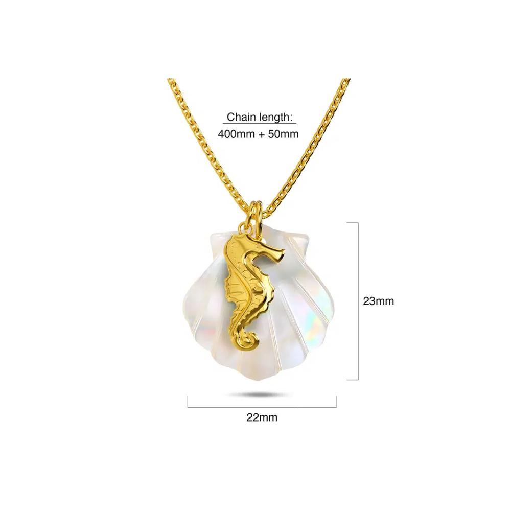 Кулон Bullion Gold Pearl Shell & Gold Seahorse 4