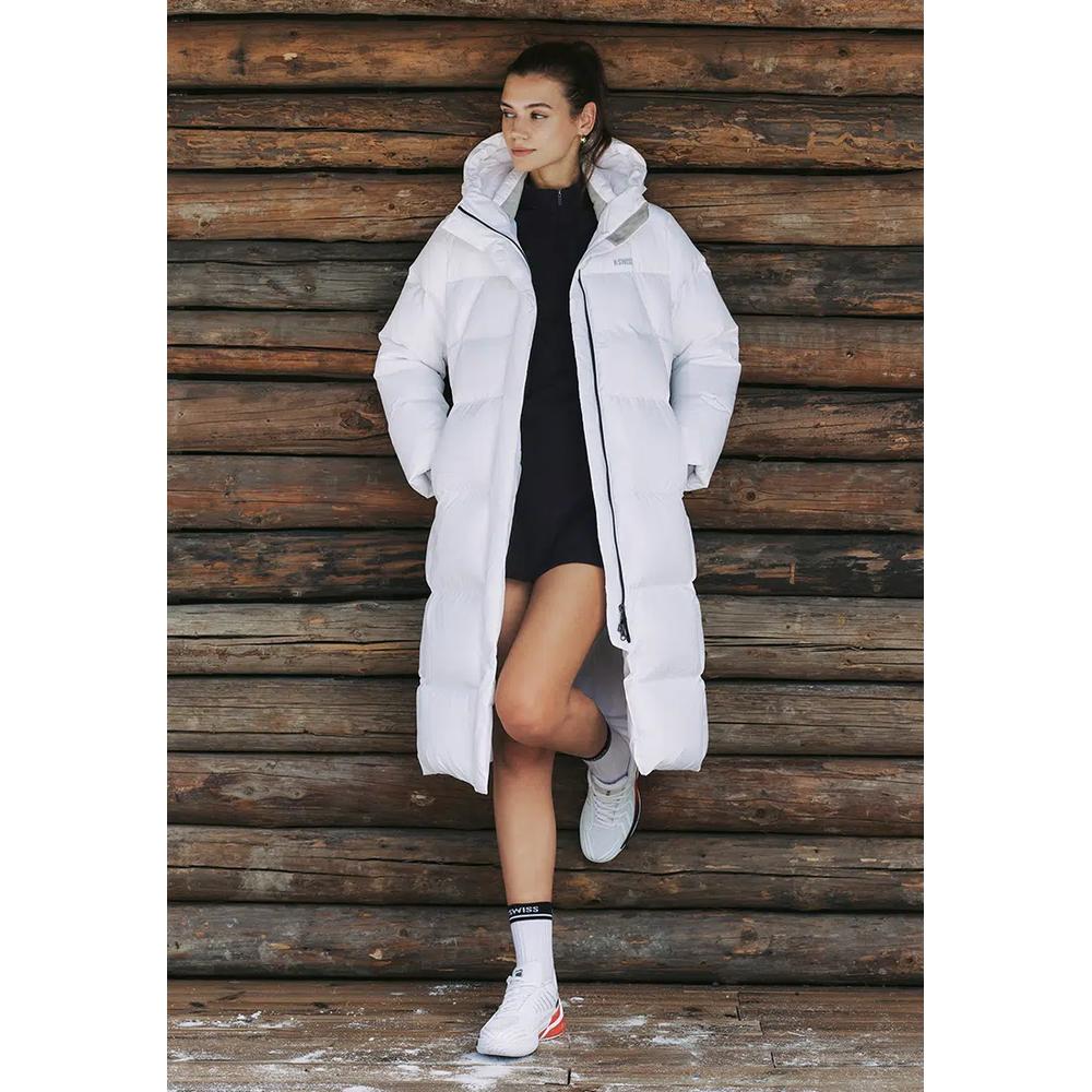 ЖЕНСКАЯ ДЛИННАЯ ПУХОВАЯ КУРТКА С ЛОГОТИПОМ K-SWISS 3