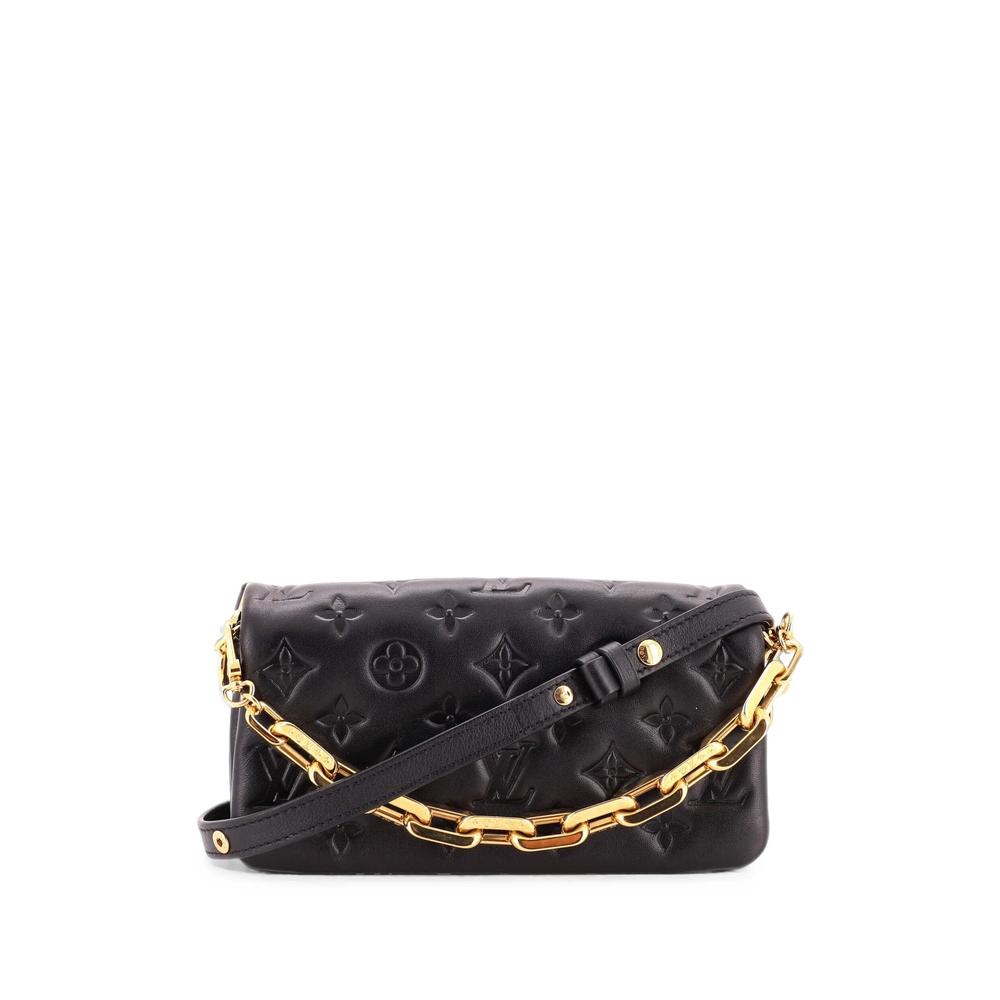 Convertible Coussin Pochette Monogram Embossed Lambskin shoulder bag 2