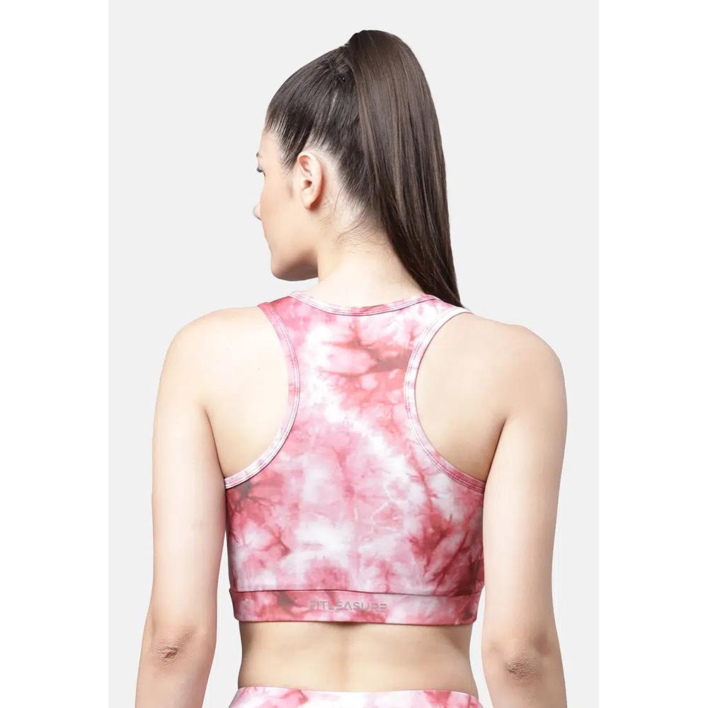 Женский красный спортивный бюстгальтер Tie N Dye для бега/тренировок 3