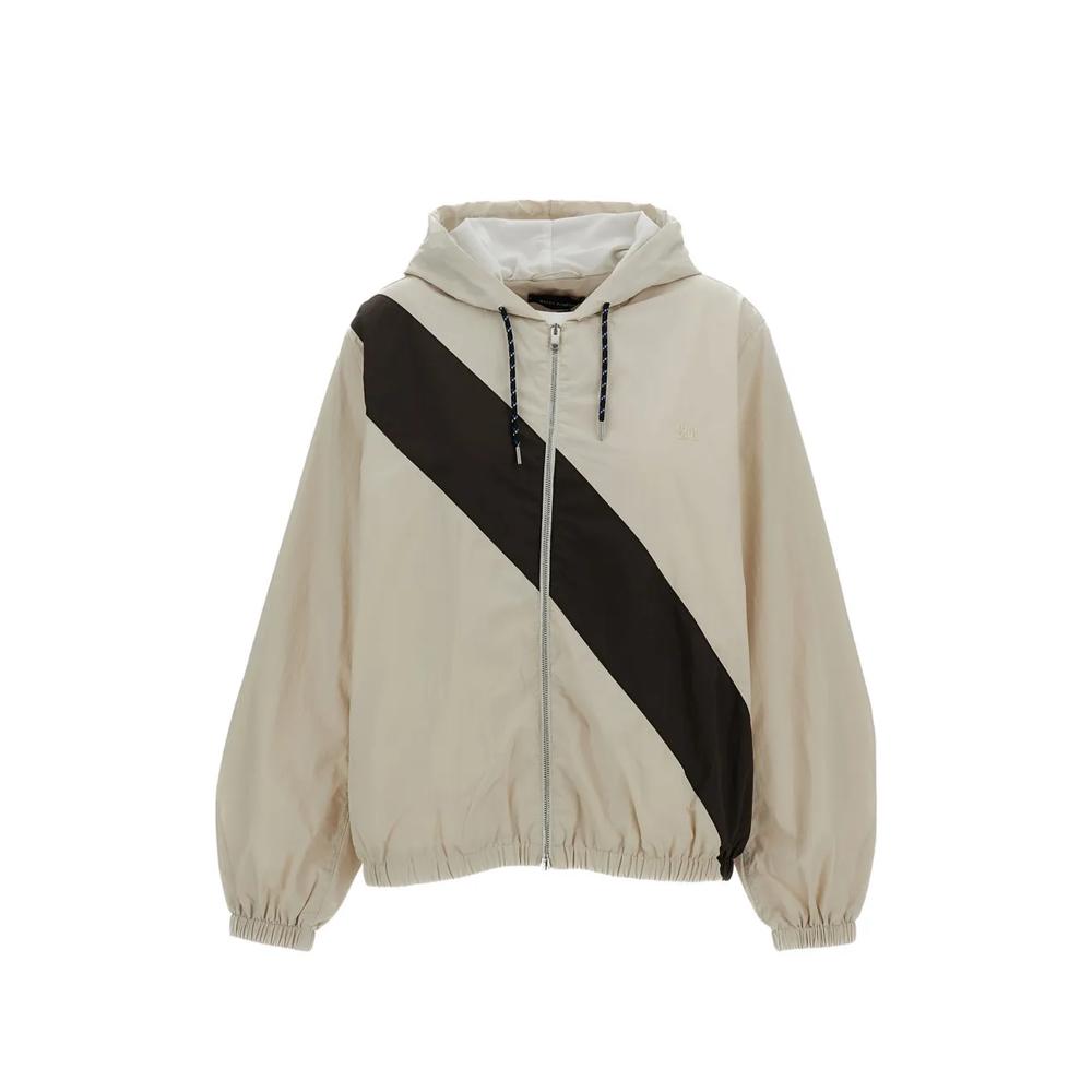 diagonal-stripe hooded jacket 1