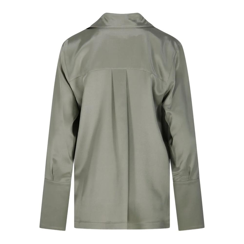 Блузка с V-образным вырезом и длинными рукавами 2