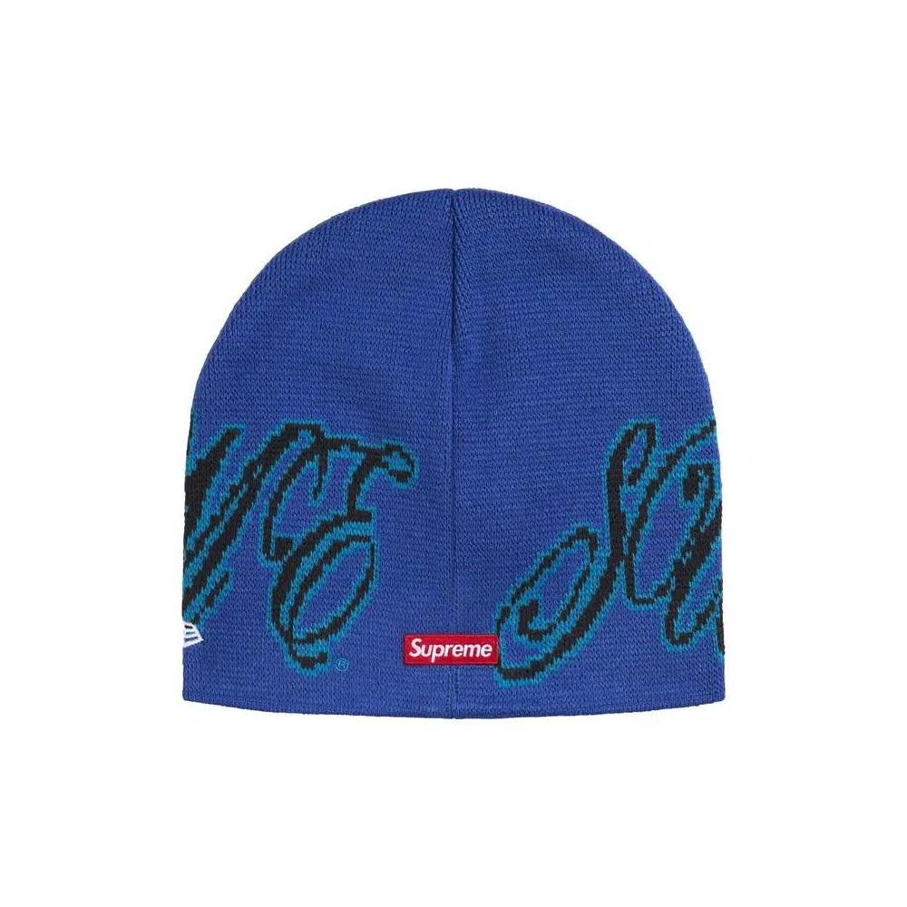 Шапки-бини Supreme New Era Cursive Beanie 'Royal' 2