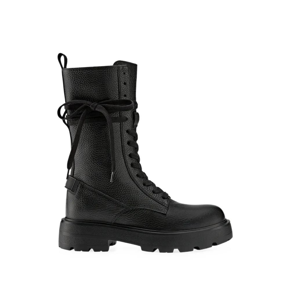 Riga lace-up grained leather boots 1