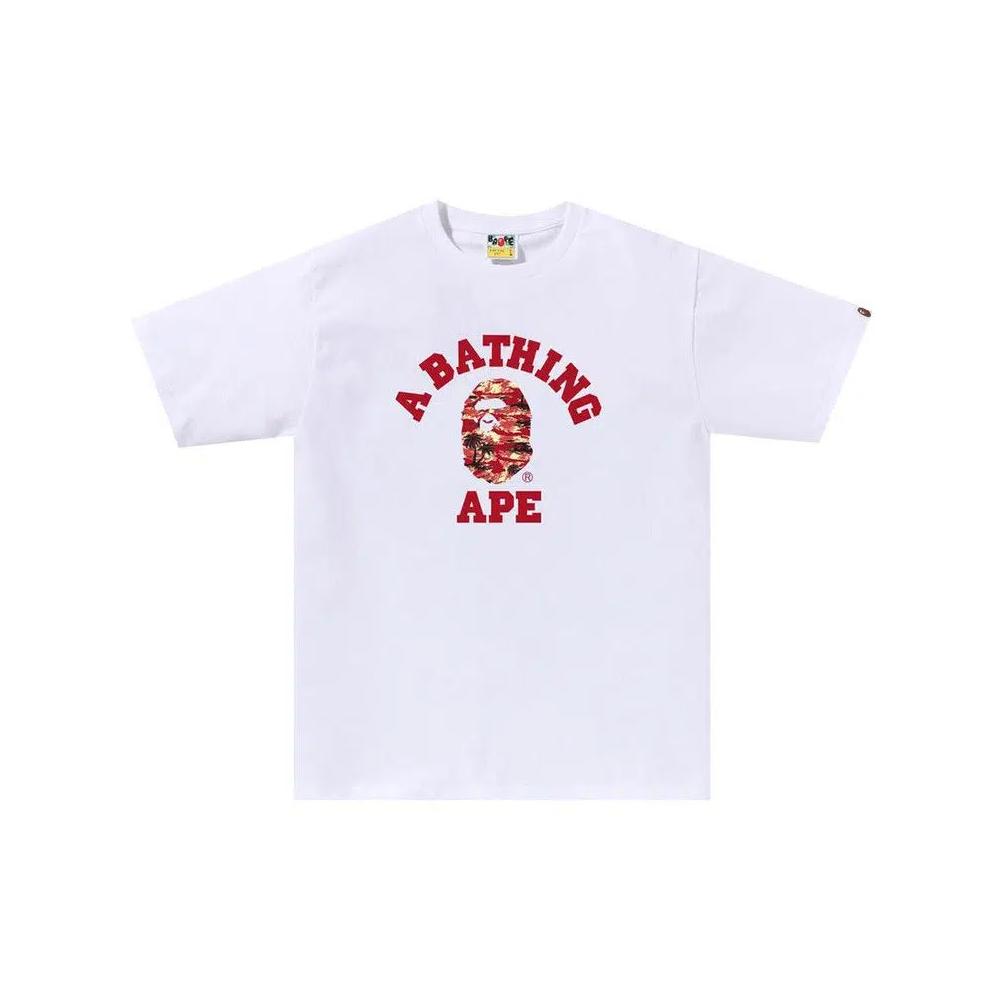 Топы BAPE Palm Tree Camo College Tee 'White/Red' 1