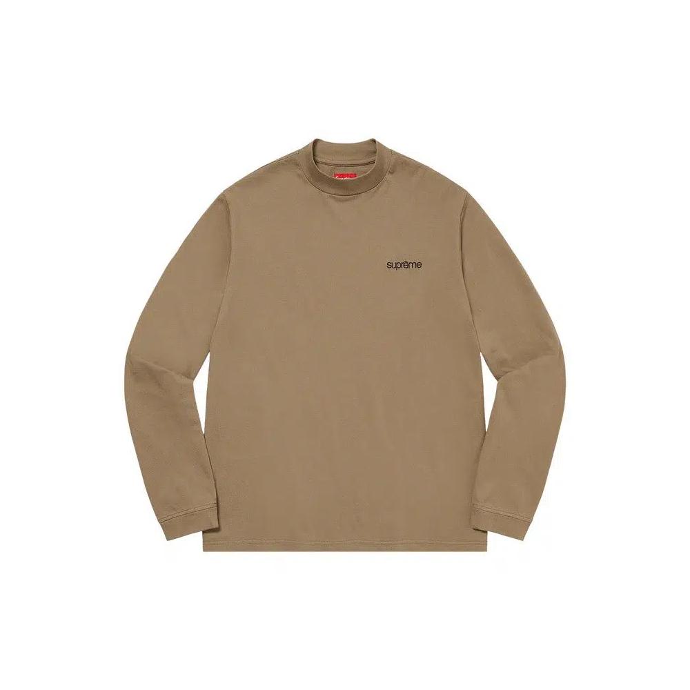 Футболки с длинным рукавом Supreme Mock Neck Long-Sleeve Top 'Dark Tan' 1