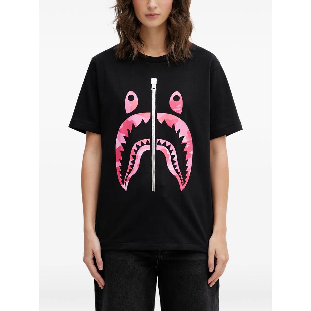 shark-print T-shirt 1