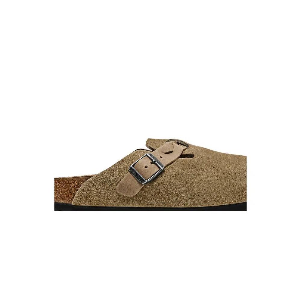 Сабо Birkenstock Boston Braided Suede Leather Narrow 'Taupe' 2