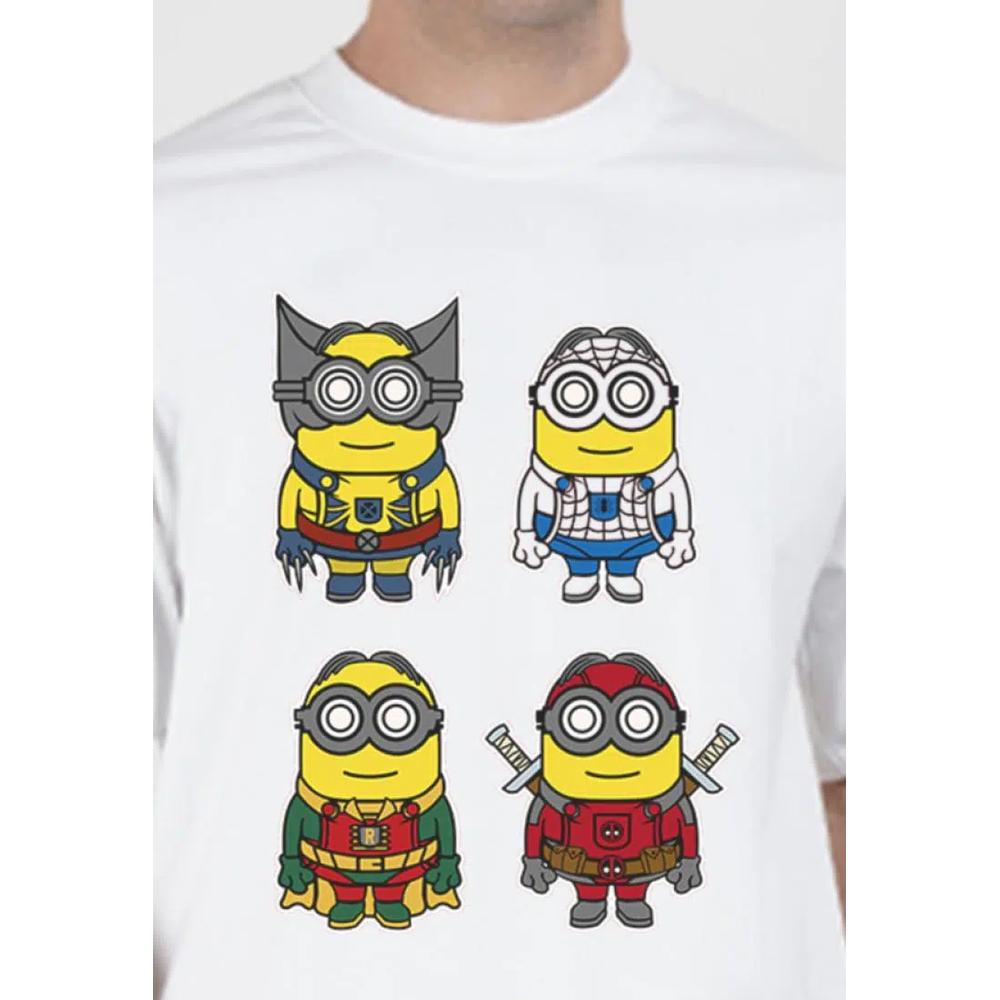 Увеличенная белая хлопковая футболка с коротким рукавом Minion 4