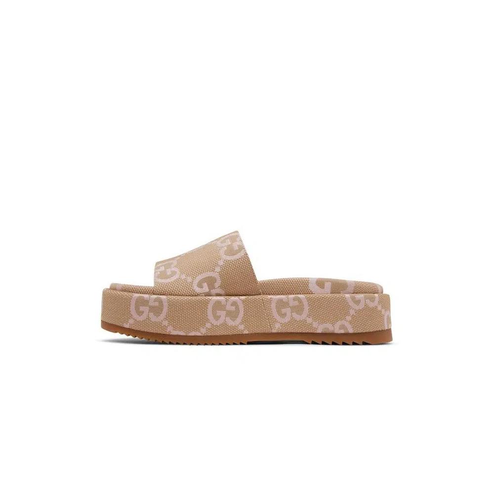 Шлепанцы Gucci Wmns Platform Slide Sandal 'Jumbo GG - Beige Light Pink' 3