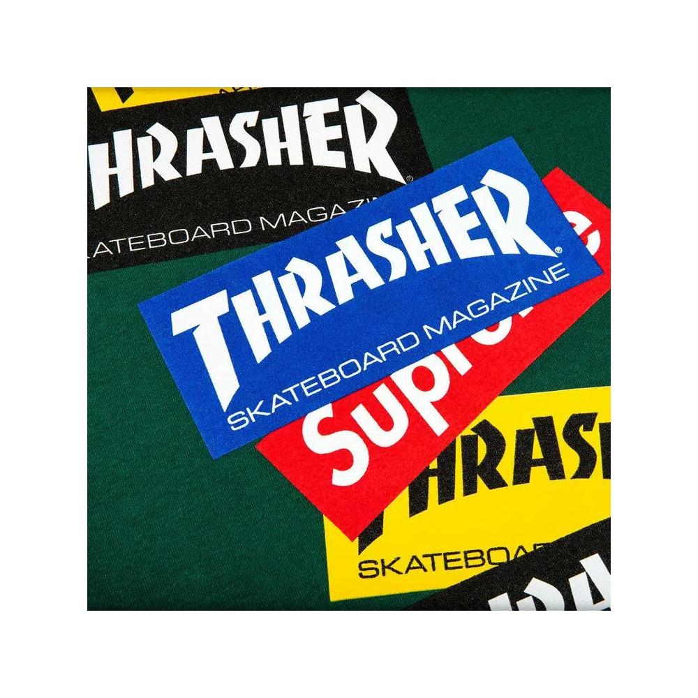 Футболки Supreme x Thrasher Multi Logo Long-Sleeve Tee 'Dark Green' 2