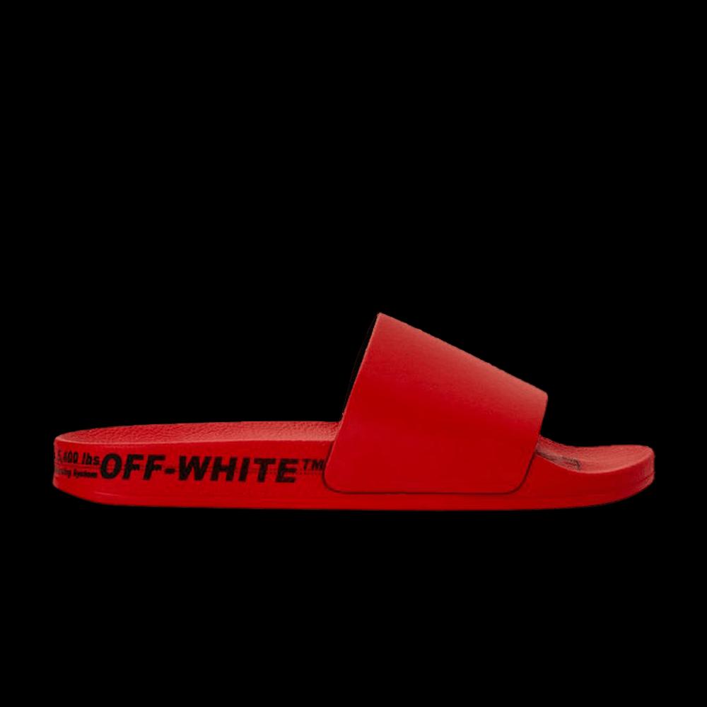 Слайды Off-White Industrial Belt Sliders 'Red' 1