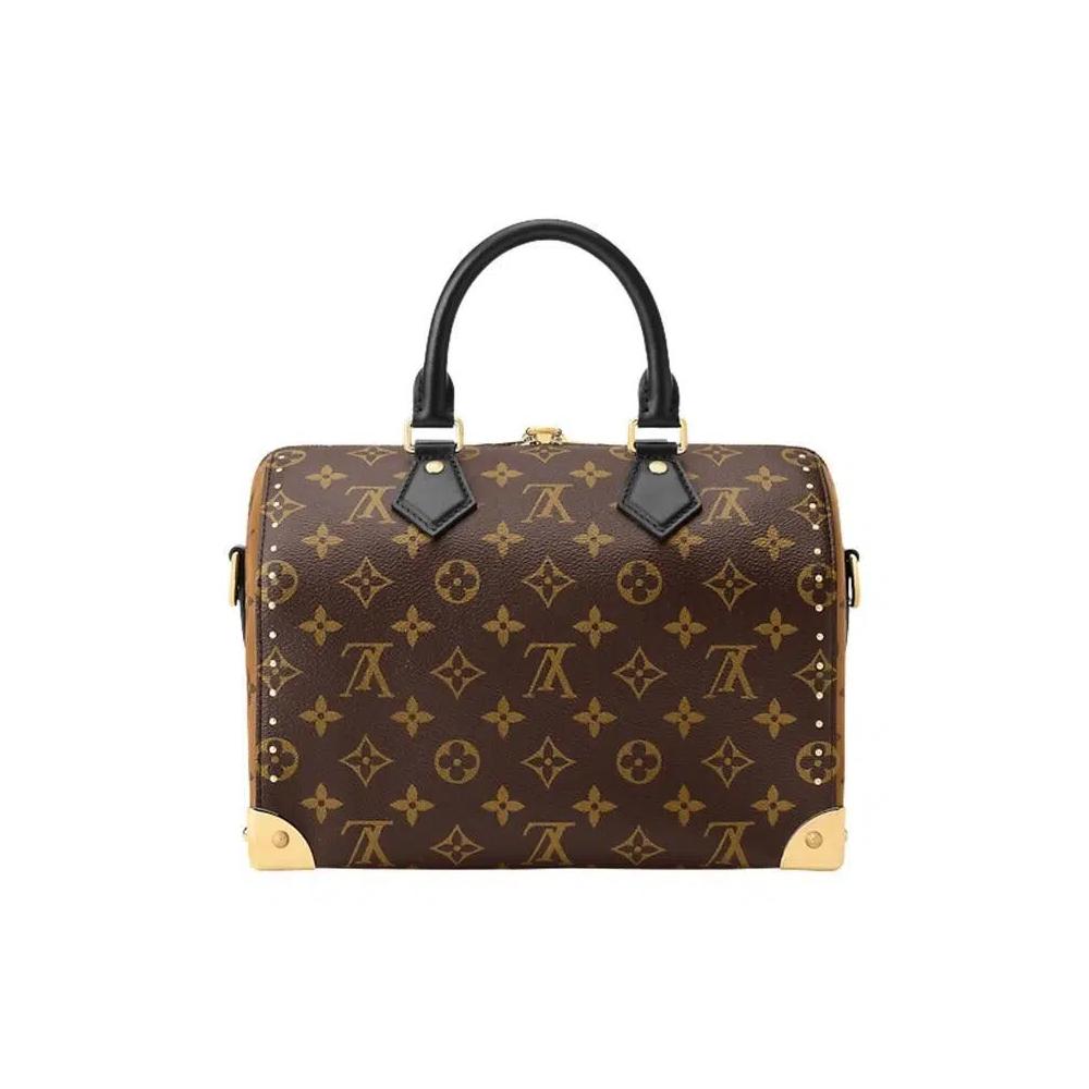 Верхние ручки Louis Vuitton Speedy Trunk 25 'Коричневый монограммный холст/Коричневый монограммный реверсивный холст' 2