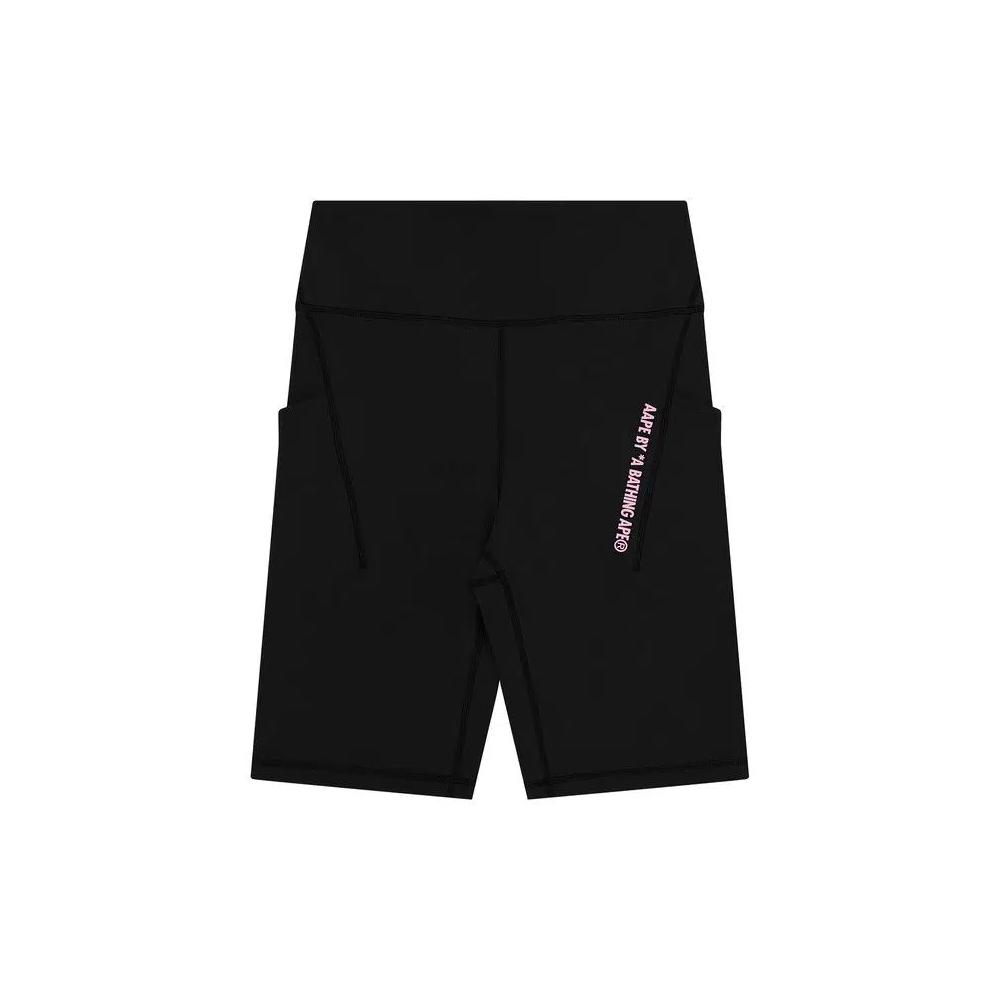 Велосипедки AAPE Moonface Printed Biker Shorts 'Black' 1
