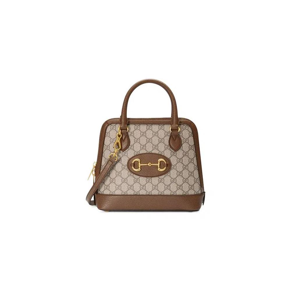 Сумки с ручками Gucci 1995 Horsebit Small Top Handle Bag 'Бежевый/Коричневый сахар' 1