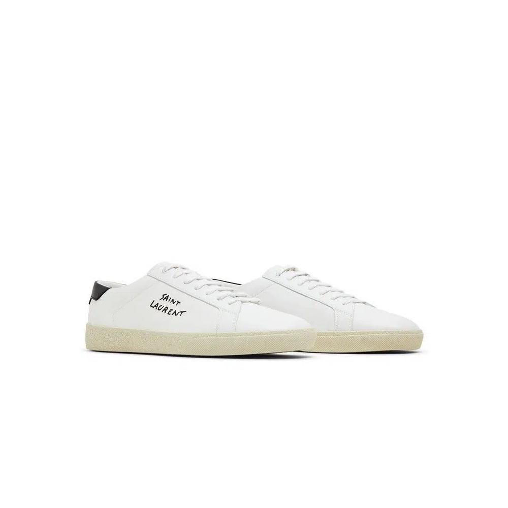 Кроссовки Saint Laurent SL-06 Court Leather 'White Black' 2023 8