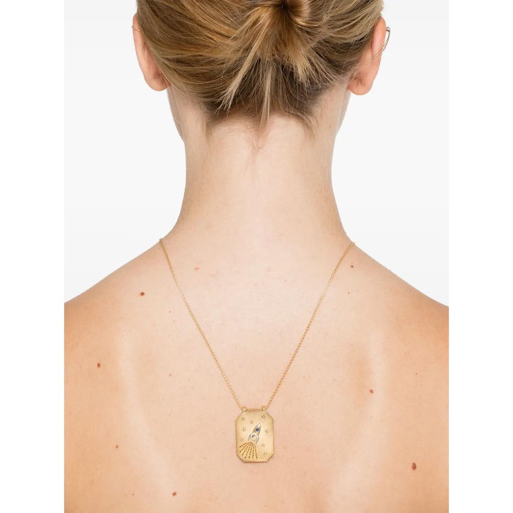 Колье Love You из желтого золота с бриллиантами и сапфирами 2