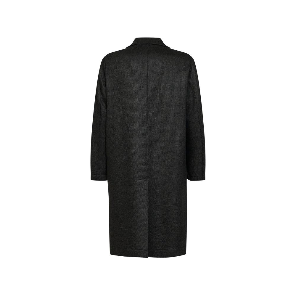 herringbone single-breasted coat 2