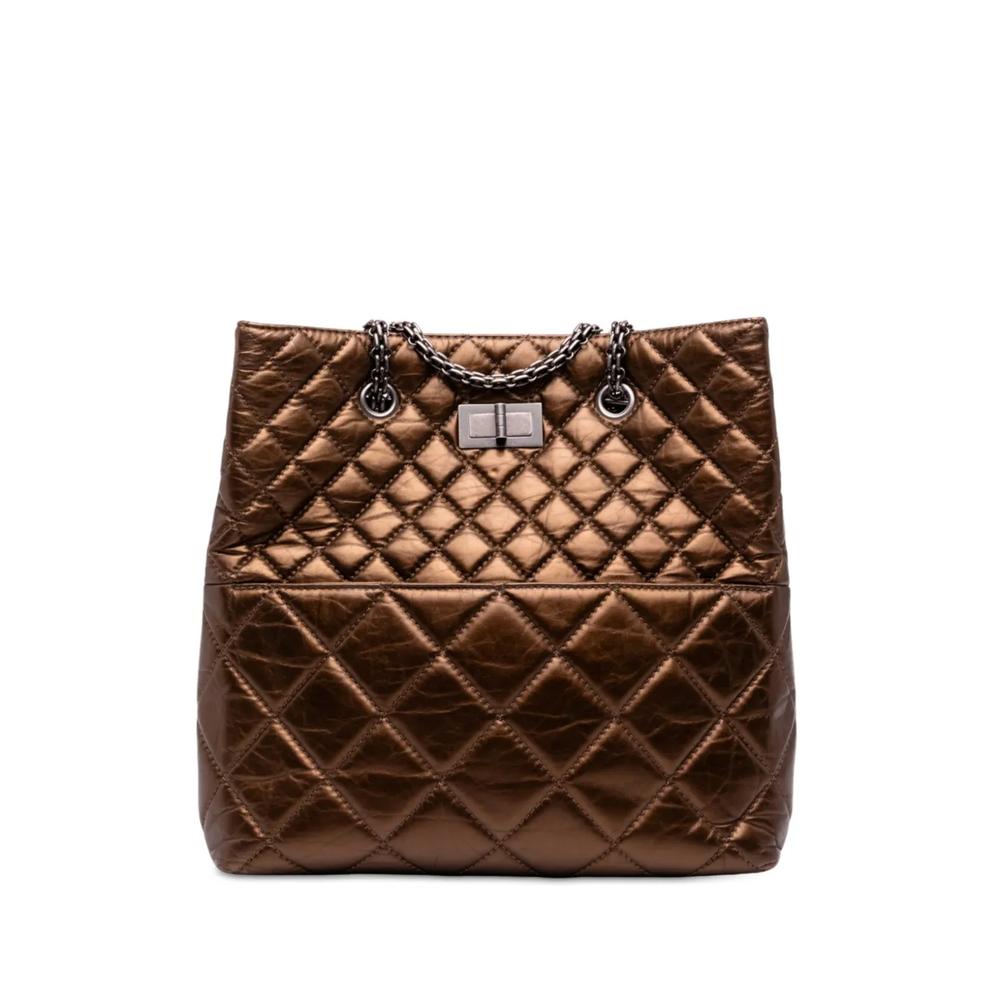 2010-2011 Quilted Metallic Aged Calfskin Reissue 2.55 tote bag 1
