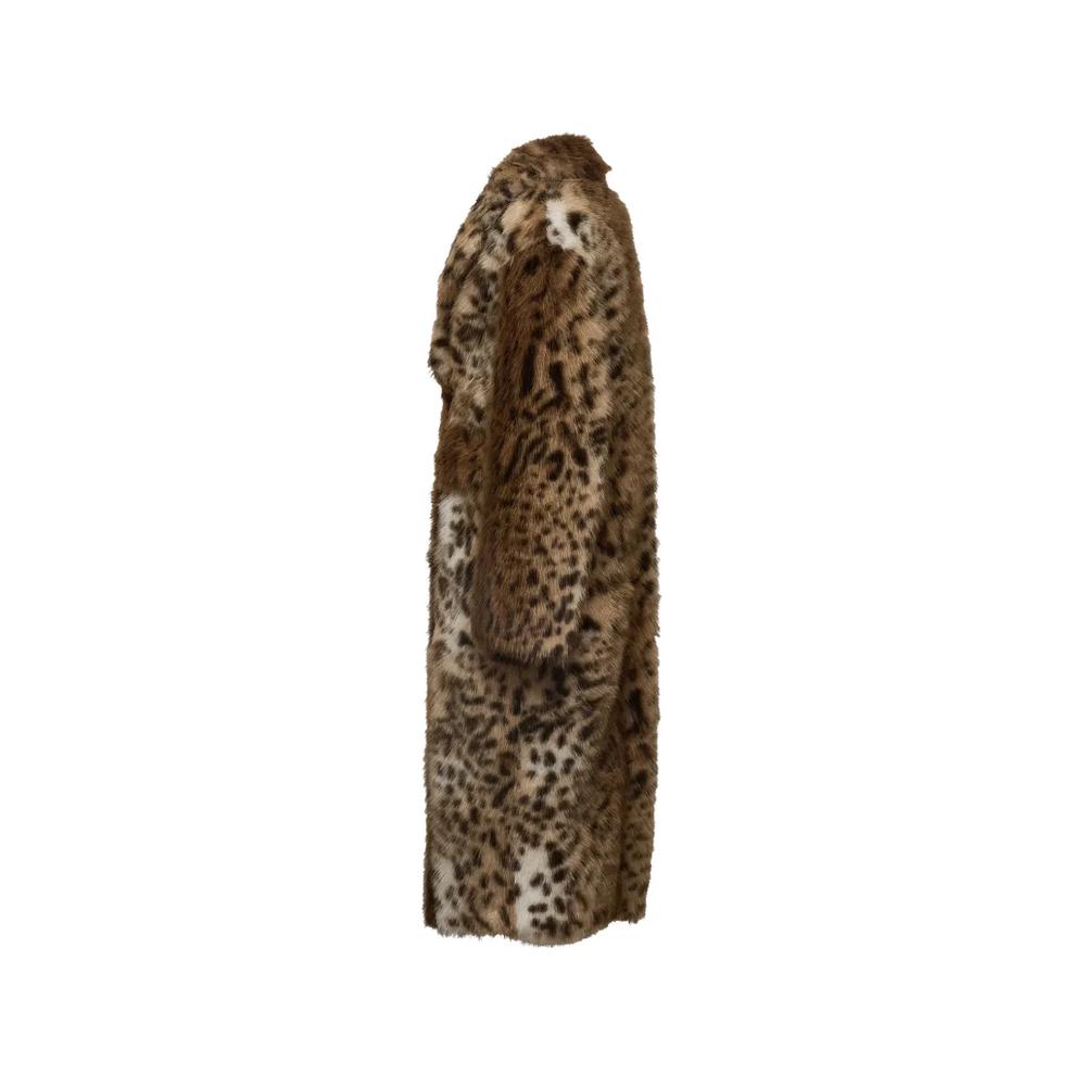 Двубортное пальто из искусственного меха с леопардовым принтом 3