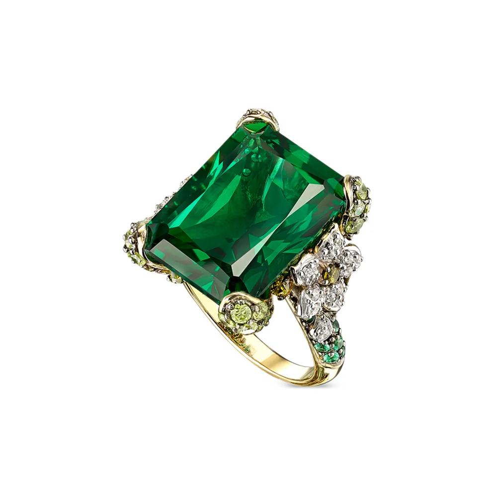Позолоченное кольцо Emerald Cinderella с камнем 2