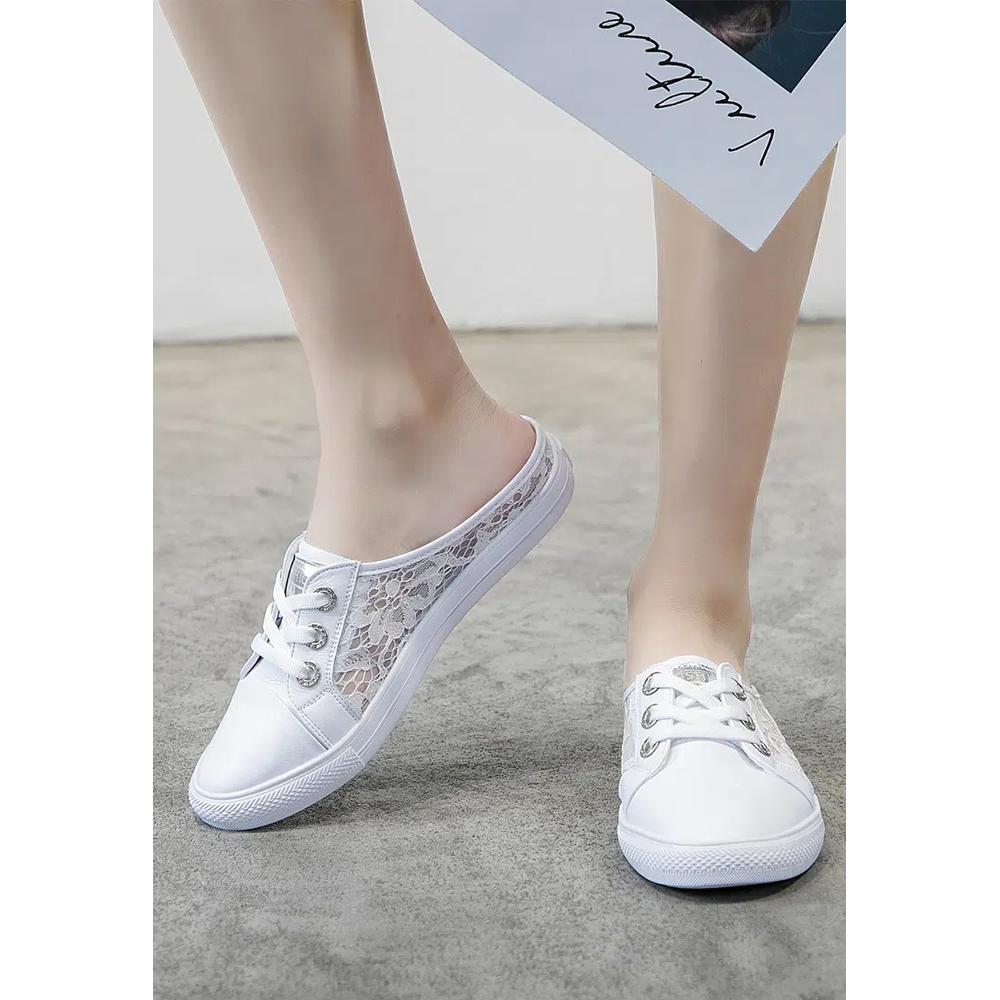 Удобные кожаные slip-ons с кружевной строчкой RX9917 5